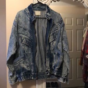 Acid-wash vintage jean jacket